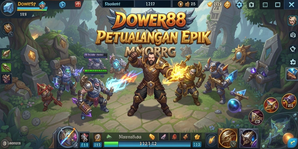 Screenshot gameplay DOWER88 dengan karakter yang beraksi dalam petualangan.