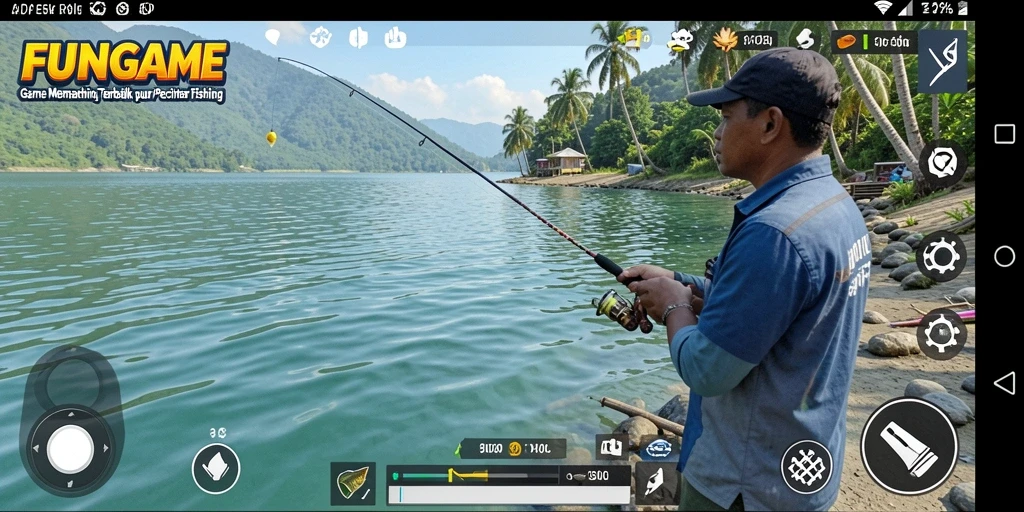 Gameplay memancing yang seru dalam FUNGAME dengan grafis menakjubkan.